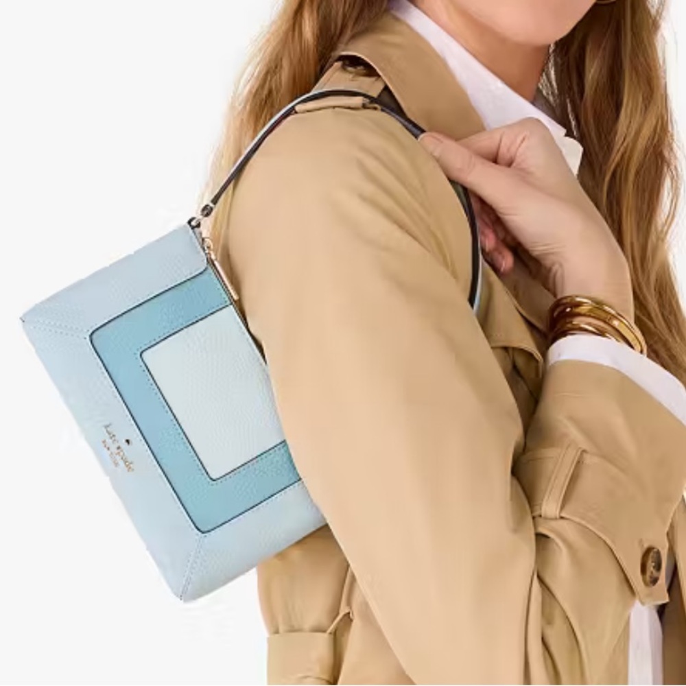 NEW kate spade new york Leather Lena Convertible Shoulder Bag In Blue Multicolor - Picture 5 of 16